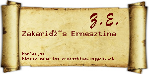 Zakariás Ernesztina névjegykártya